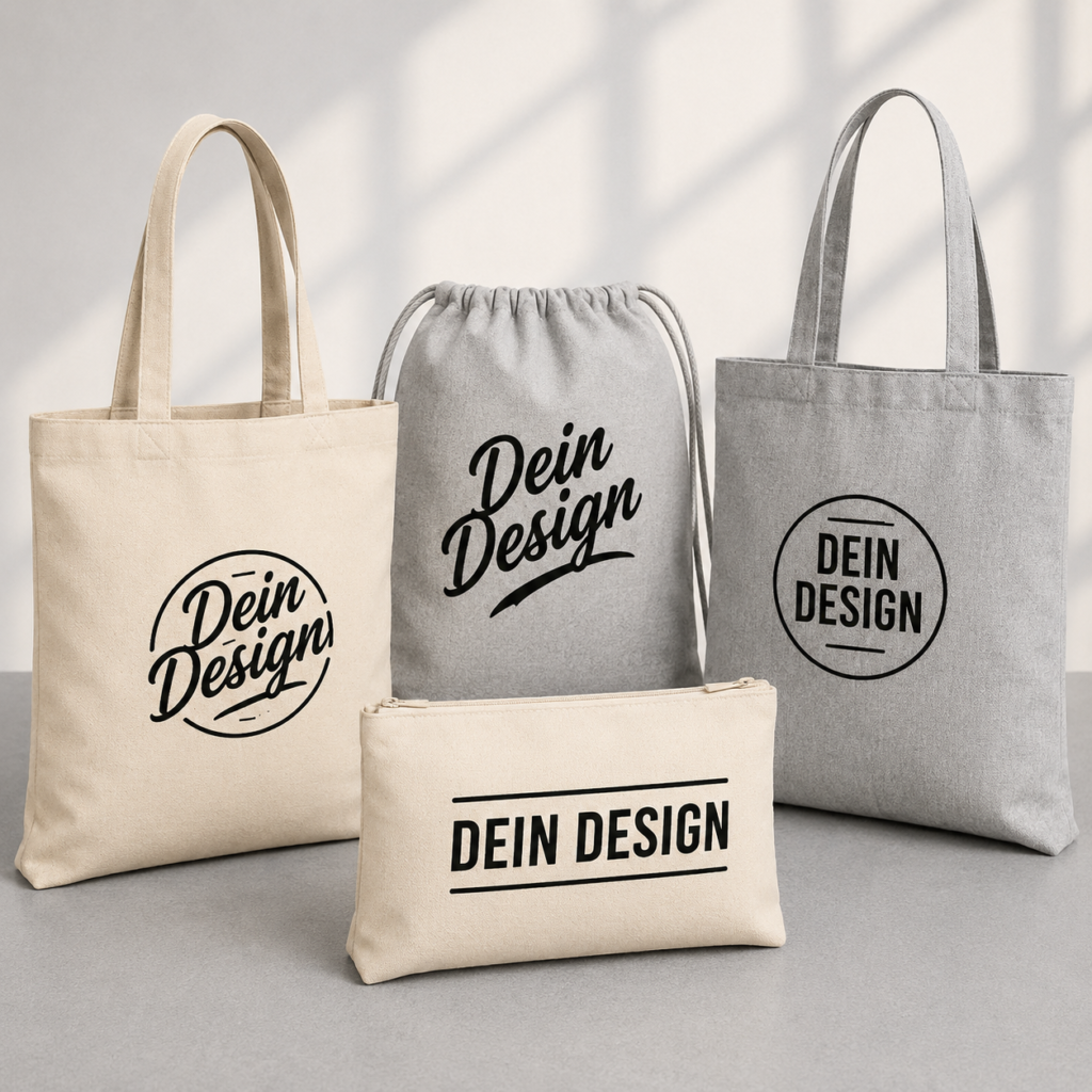 Taschen bedrucken lassen Showroom Nürnberg